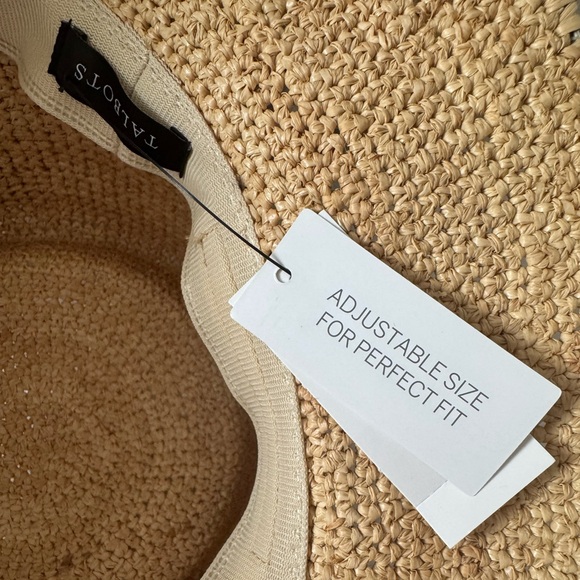Talbots Straw Bucket Hat with Braided Brown Band - Picture 4 of 9
